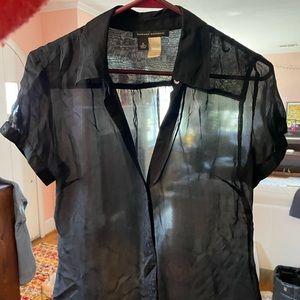 100% silk. S vintage, sheer top.